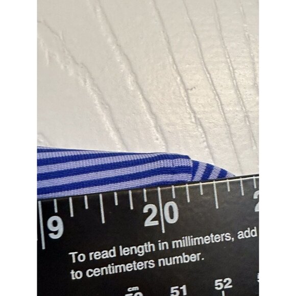 Greyson Men’s Golf Wolf Polo Shirt XXL Blue & White Stripe Stretch Performance - Picture 8 of 12